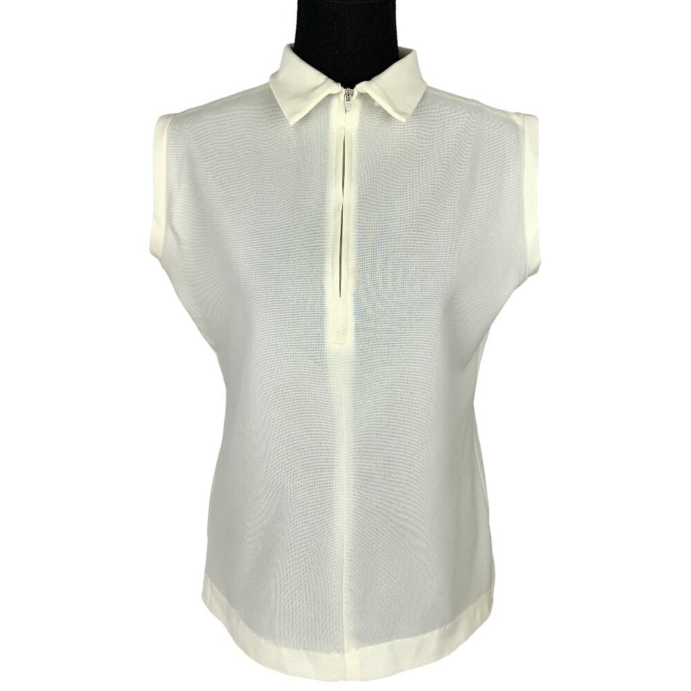 VINTAGE 70s White Sleeveless Top by Elite